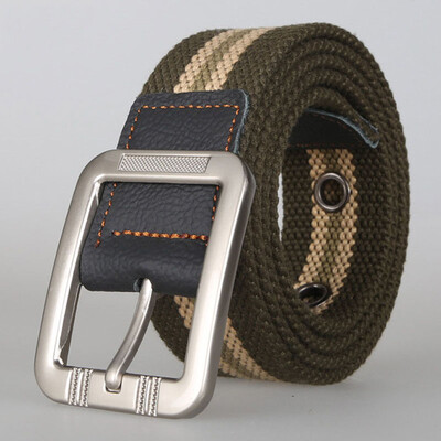 

Unisex belt fashion casual stripe canvas Men Alloy pin buckle belt outdoor sport Men&Women cowboy casual belt