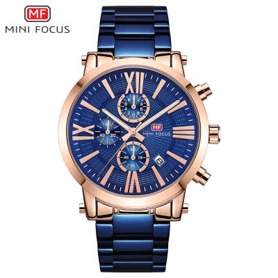 

Men Quartz Wristwatches Luminous Calendar Watch With Stainless Steel Strap MF0219G