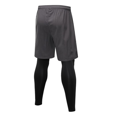 

YUERLIAN Male leggings fake two pieces fitness quick-drying 7010 7377