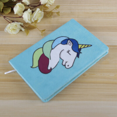 

Cute Unicorn Fluffy Plush Notebook Girls Boys Plush A5 Notebook Diary 80 Pages