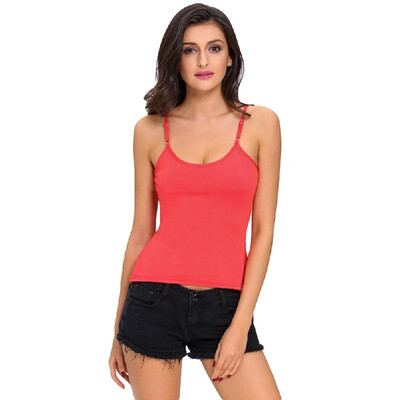 

New Sexy Women Criss Cross Top Spaghetti Strap V Neck Sleeveless Backless Bodycon Tank Top T-Shirt Watermelon RedBlack