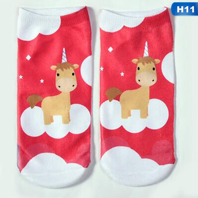

Creative 1 Pair Unisex Unicorn Socks Cotton 3D Printed Low Cut Ankle Sock
