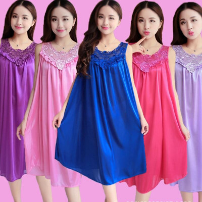 

Women Lace Sleeping Dress Silhouette Sleeveless Sleepwear Skirt Girl Summer Loose Housewear