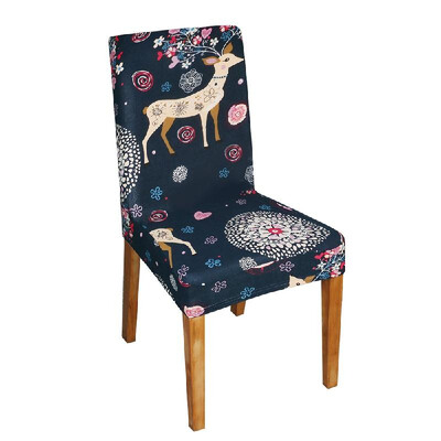 

Printed Chair Cover Soft Milk Silk Home Seat Protector Stretch Anti Dust