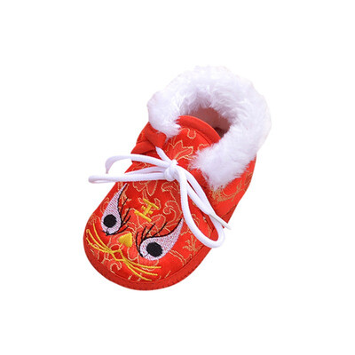 

Winter Newborn Baby Shoes Chinese Style Traditional Baby Boys Girls Shoes Warm Cotton First Walkers Cartoon Girl Shoes