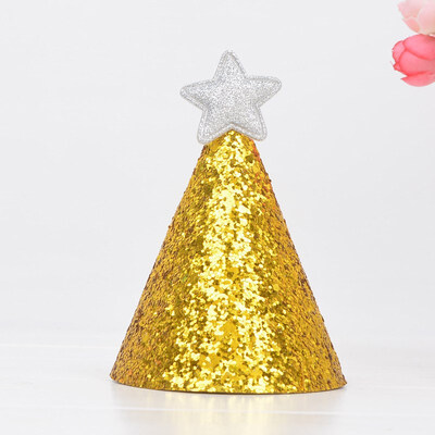 

FUNNYBUNNY Shiny Golden Birthday Hat Stars Mini DIY New Version of The Cap Gold Powder Childrens Birthday Party Hat