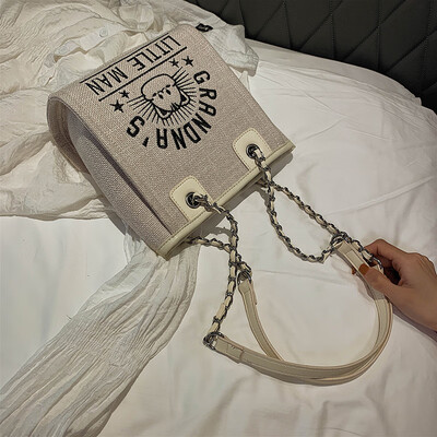 

Ins Korean Joker small bag fashion Japanese canvas bag new 2019 simple chain shoulder slung womens bags