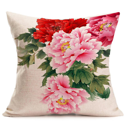 

JPGIF Peony Sofa Bed Home Decoration Festival Pillow Case Cushion Cover