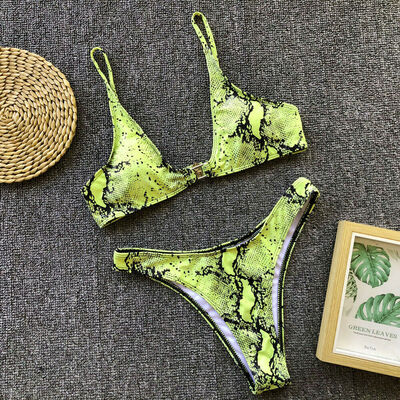 

Women Sexy Swimsuit Leopard Printed Swimwear Bodysuit Female Fitness Bikini