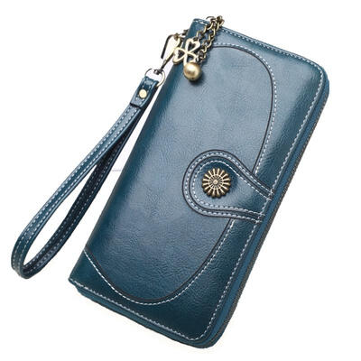 

Women Purses Long Soft Leather Wallet Retro Ladies Clutch Cellphone Bags High Quality Zipper Purses Portefeuille Femme