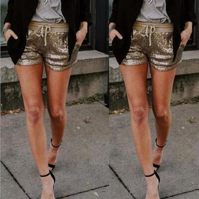 

Gorgeous Fashion Women Pants Summer Casual Loose Shorts Sequin Beach High Waist Short Trousers