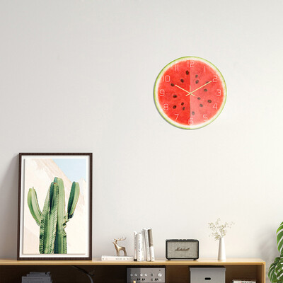 

Gobestart Fruit Animal Wood Grain Sall Clock Acrylic UV Printing Clock Creative Wall Clock