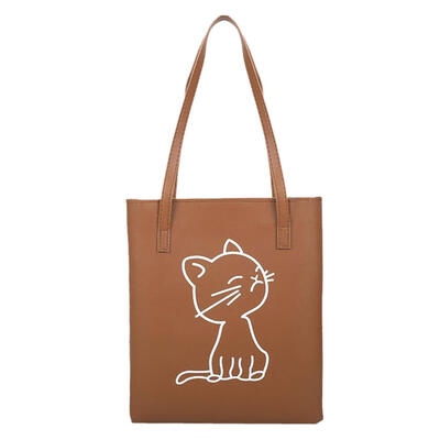 

PU Leather Cartoon Kitten Casual Large-capacity Shopping Lady Shoulder Bag