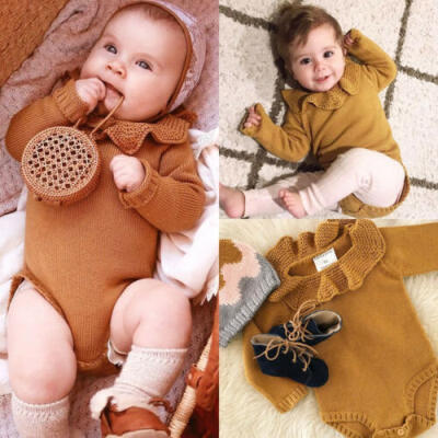 

Newborn Baby Girls Knit Warm Romper Bodysuit Jumpsuit Outfits Set Kids Clothes