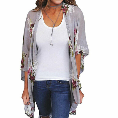 

Women Vintage Floral Loose Shawl Long Kimono Cardigan Boho Jacket Coat Shirt