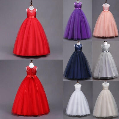 

Pageant Flower Girls Dress Kids Birthday Wedding Bridesmaid Gown Formal Dresses