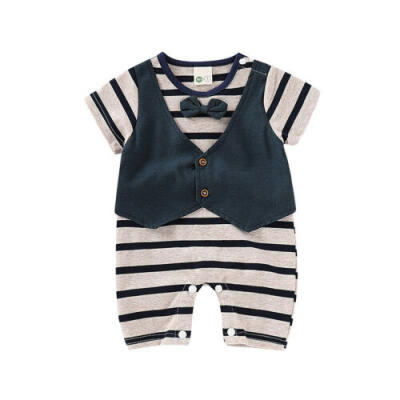 

Little Gentlemen Newborn Baby Boy Costume Romper wedding Summer Party Playsuit
