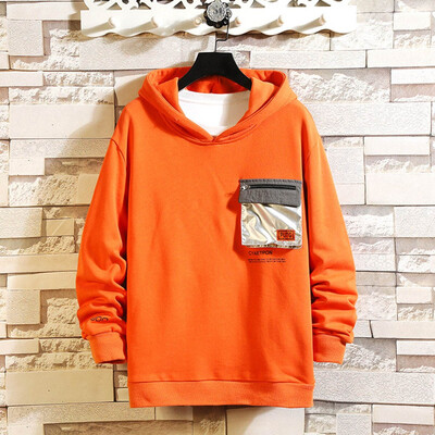 

Toponeto Mens New Fashion Autumn Winter Hooded Long Sleeved Solid Color Pocket Tops