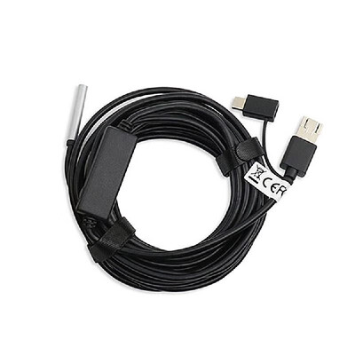 

3-in-1 USB20 Micro USB Type-C Endoscope Inspection Borescope Camera HD 55mm Built-in 6 Adjustable LED Lights with 20M Cable IP67