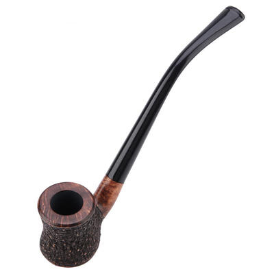

Greensen 3mm Handmade Iron Core Solid Bruyere Wood Tobacco Pipe Long Handle Portable Smoking Cigarette