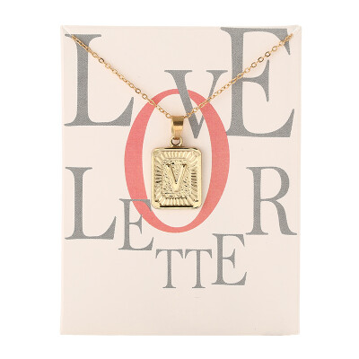 

Card Fashion Brand Series 26 English Letters Alphabet Pendant Necklace For Women Men Jewelry Wholesale