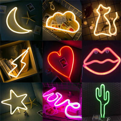 

LED LOVE Neon Lights Modeling Night Lights Wall Bedroom Decoration Lamp AA Battery Photo Birthday Decoration Light