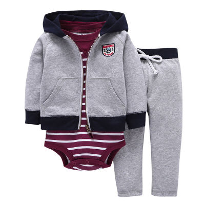 

Spring Autumn Cardiganl Hooded Jacket Long Sleeve Short Sleeve Romper Pants One Piece Suit Baby Clothing For 0-2Y