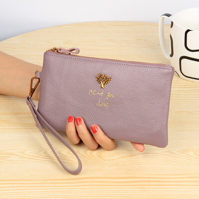 

Factory direct supply 2019 new ladies clutch bag rich tree long section first layer leather wallet leather thin wallet