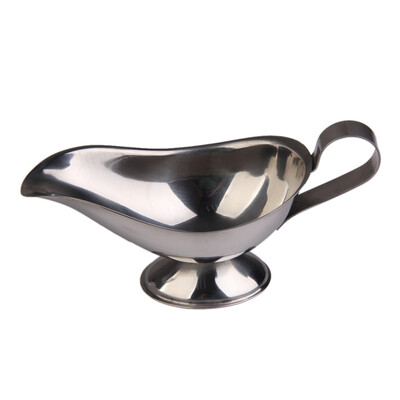 

Stainless Steel Beefsteak Gravy Sauce Boat Container Plate Dish Tableware