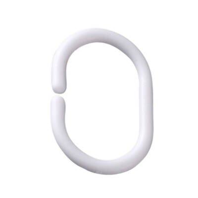 

24pcsSet White Plastic C Shape Bath Drape Shower Ring Loop Bendable Bathroom Curtain Hooks