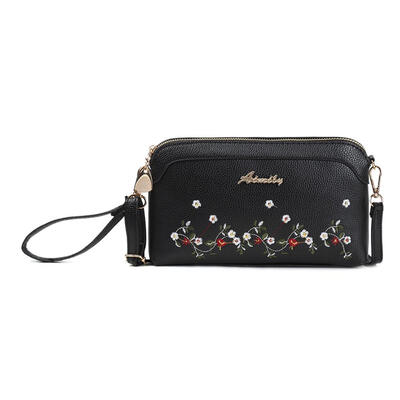 

Flower Embroidery Clutch Shoulder Handbags Women PU Leather Crossbody Bags