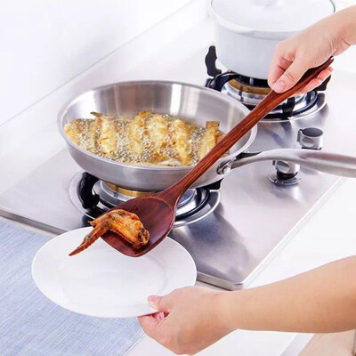 

Wooden Long Handle Cooking Spatula Spoon Mixing Shovel Utensil Kitchen Tool