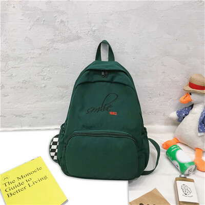 

Tailored Large Capacity Solid Color Waterproof Nylon Casual Backpack School Bag