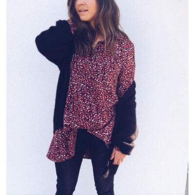 

US Women&39s Boho Floral Print V Neck Long Sleeve Party Cocktail Short Midi Dress