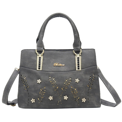 

Women Elegant Shoulder Bag Hallow Out Leaves Flower Tote Office Ladies Large Capacity Handbag Fashion Crossbody Bags T2G
