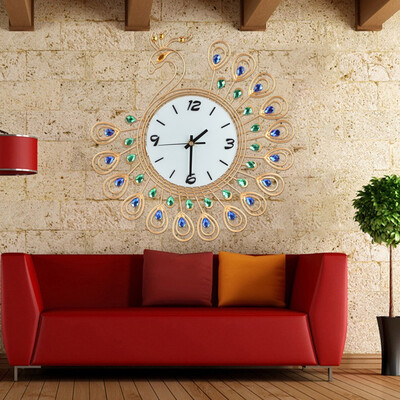 

Siaonvr Vintage Style Peacock Antique Wall Clock for Home Kitchen Office GD