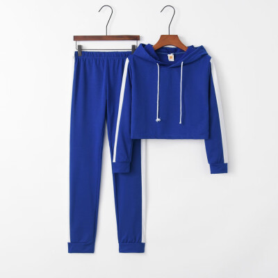 

Tailored Women Solid Color Hooded Sweatshirt&pant Tracksuit Sport Suit