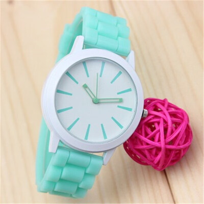 

Geneva watch ice cream candy color silicone belt simple hollow pointer male&female students couple quartz watch
