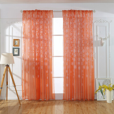 

〖Follure〗1PCS Christmas Snowflake Curtain Tulle Window Treatment Voile Drape Valance