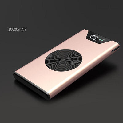 

10000mAh Wireless Charging Station Dual USB Quick Charge Portable Power Bank