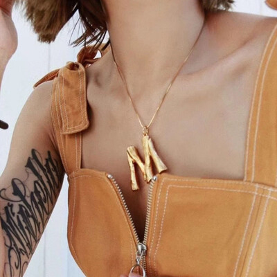 

NeillieN Letter necklace European&American exaggerated fashion necklace 26 capital English letter necklace Pendant torque