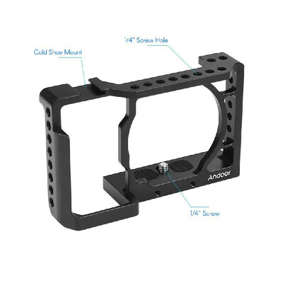 

Andoer Camera Cage Top Handle 15mm Rod Baseplate Kit Video Film Movie Making Stabilizer Aluminum Alloy 14 Inch Screw with Col