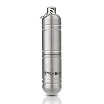 

TOMSHOO Titanium EDC Container Waterproof Capsule Seal Bottle Pills Box Case Keychain Camping Outdoor Survival Emergency Travel K