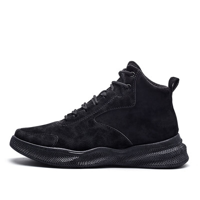 

2019 Autumn Winter High Top Thick Sole Platform Sneakers Men Vulcanized Shoes Fashion Outdoor Comfort Casual Shoes Male Trainers