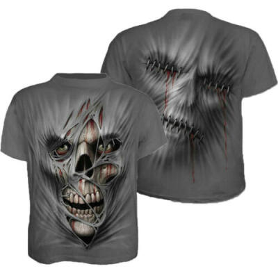 

Skull Horror 3D Print Men Casual Short Sleeve Crew T Shirt Graphic Tee Top