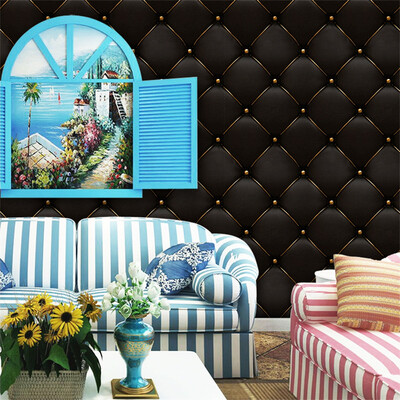 

Gobestart 3D Vintage Leather textured wallpaper PVC Mural Realistic Look Waterproof
