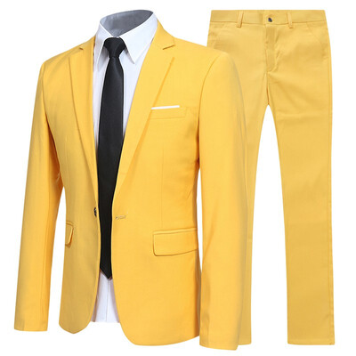

Cloudstyle Mens business one button suit top pants 11639