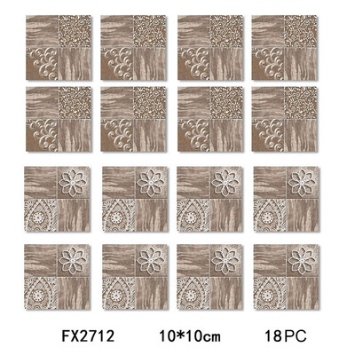 

〖Follure〗18PCS 3D Self-adhesive Wall Stickers Simulation European Geometric Tile Stickers