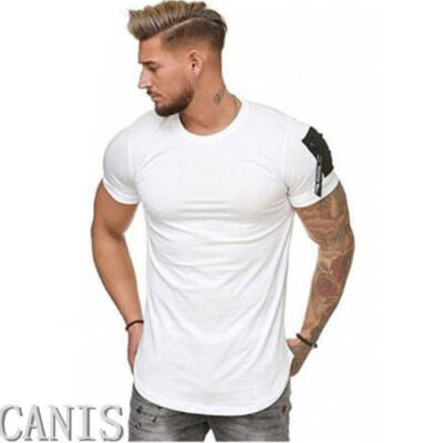 

Men&39s Slim Fit O Neck Short Sleeve zipper Muscle Tee T-shirt Casual Blouse Tops