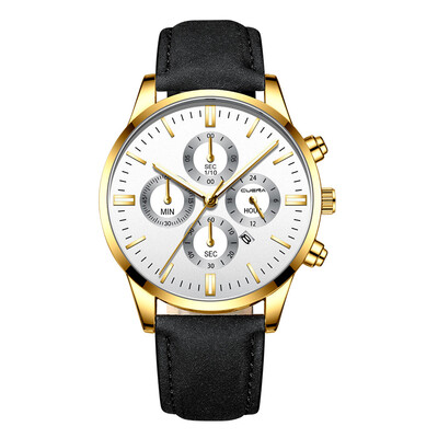 

Gobestart Men Military Sports Watch Luxury Analog Sport Leather Quartz Mens Watches
